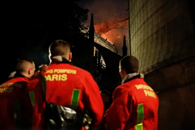 Firefighters are Notre-Dame