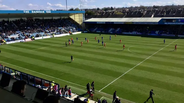 From during Shrewsbury Town's game at Gillingham