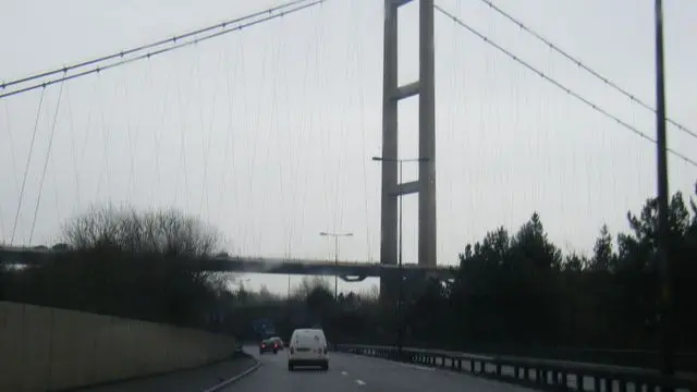 The A63 nears the Humber Bridge