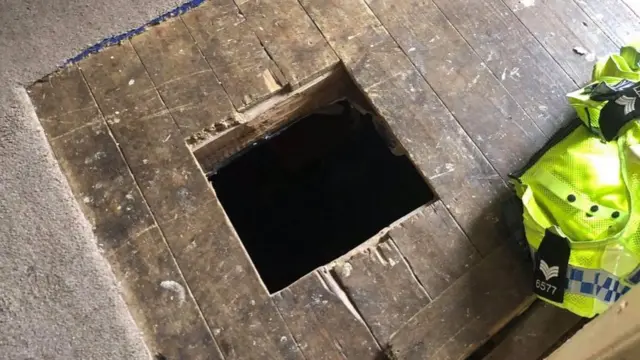 A hole in the floor