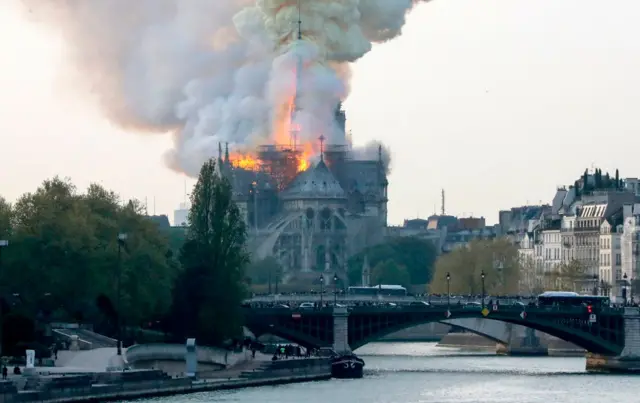 The cathedral burning