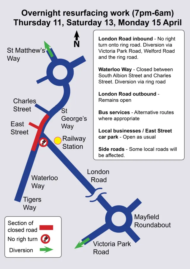 Map of planned roadworks