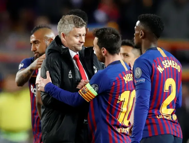 Ole Gunnar Solskjaer and Lionel Messi