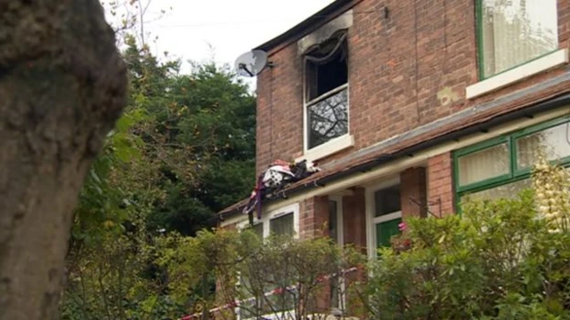 Fire damage to house