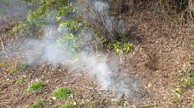 Smoke from the ground