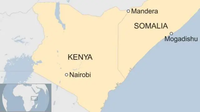 Map of Kenya - Somalia border