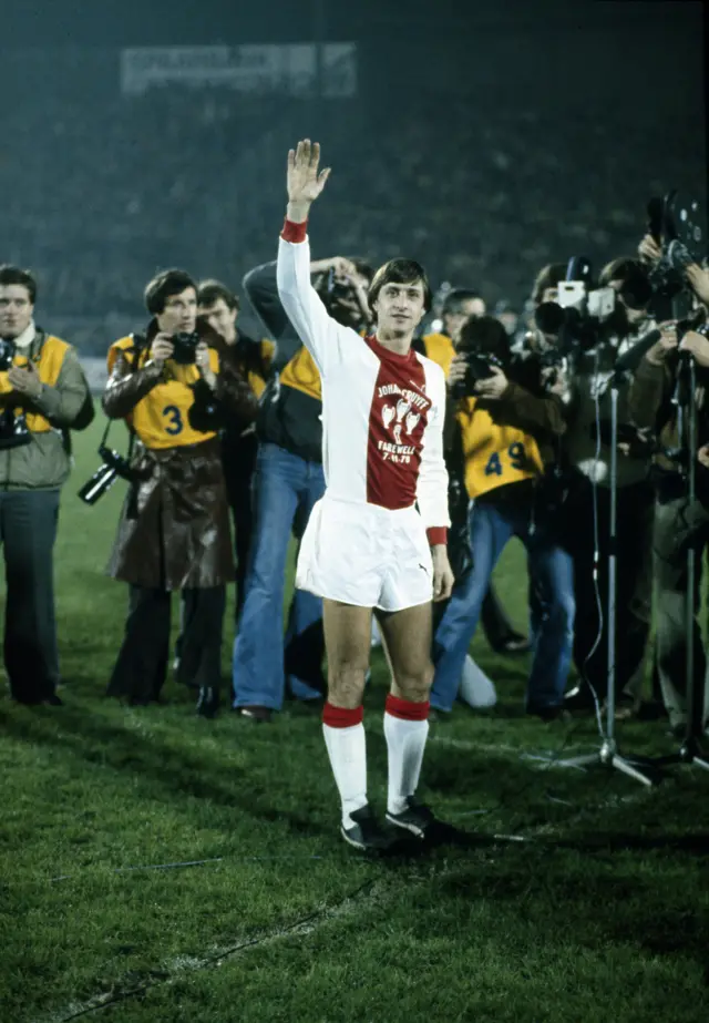 Johan Cruyff in Ajax kit