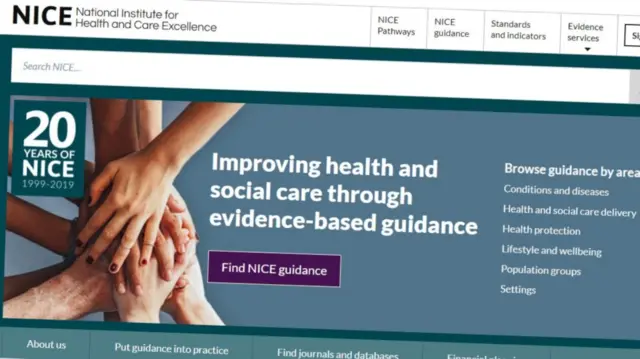 National Institute for Health and Care Excellence website