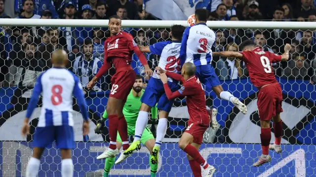 Eder Militao heads in a goal for Porto