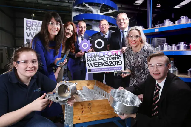 Students promoting Bradford Manufacturing Weeks