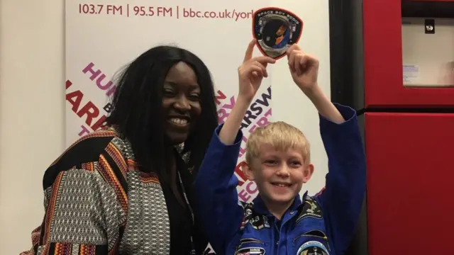 Space Boy Eddie at the BBC Radio York studio