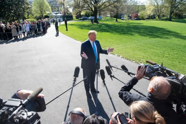 Trump speaking to reporters