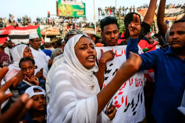 Protesters in Sudan