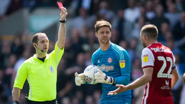 Brentford red card