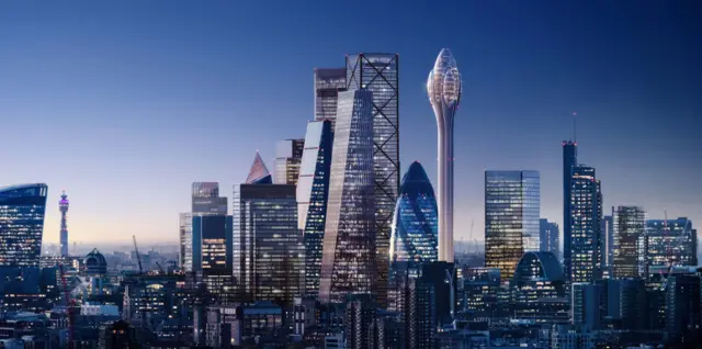 Image of The Tulip's design against London skyline