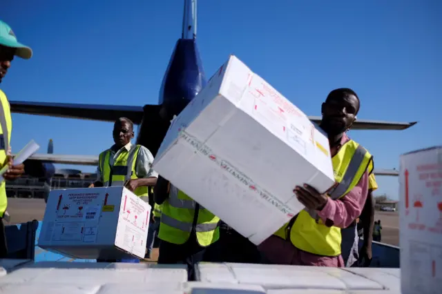 Man unloading a box