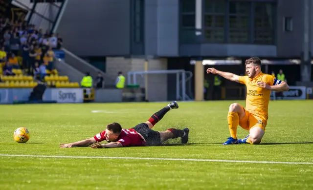 Craig Halkett was sent off for a last-man challenge on Brad Lyons