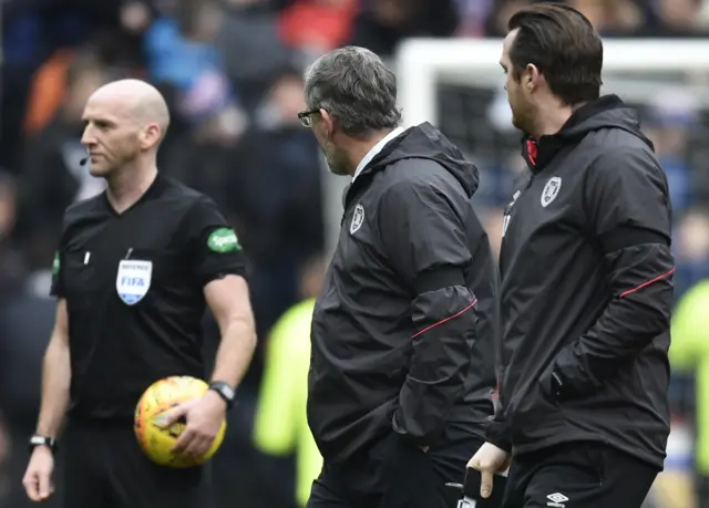 Hearts manager Craig Levein had a few choice words for Bobby Madden at full-time