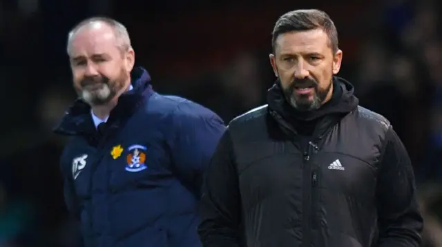 Kilmarnock's Steve Clarke and Aberdeen's Derek McInnes