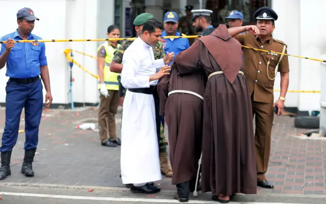 Priests at St Anthony's shrine