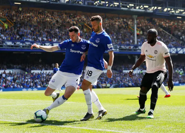 Michael Keane and Romelu Lukaku