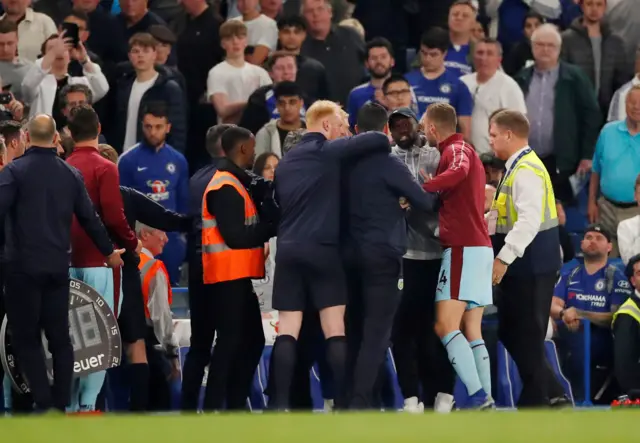 Subs and backroom staff clash near the tunnel