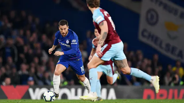 Eden Hazard in action against Burnley