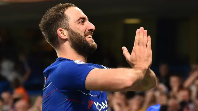 Gonzalo Higuain celebrates