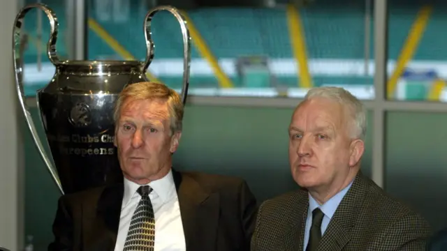 Billy McNeill and John Clark with the European Cup