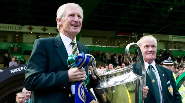 Celtic's Billy McNeill and Bertie Auld with the European Cup