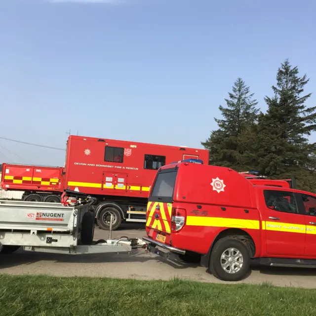 Fire appliances at Princetown car park