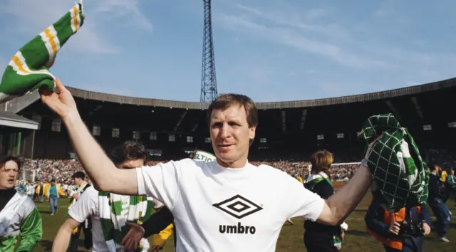 Billy McNeill on the pitch at Celtic Park