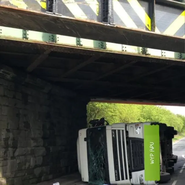 Overturned lorry