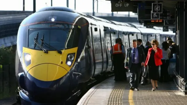 Train arrives at a station