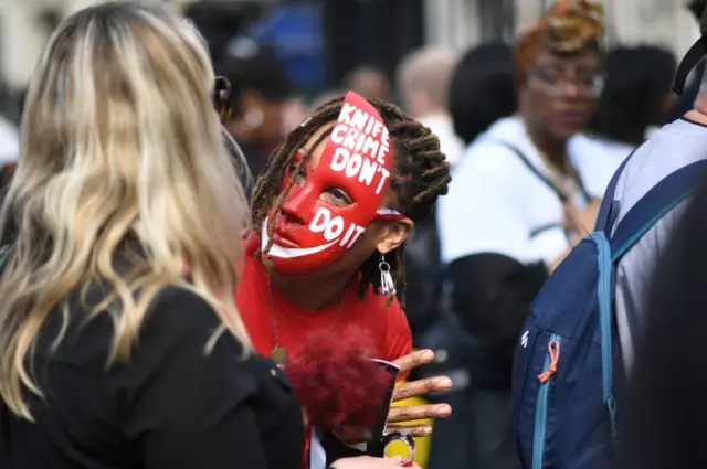 Knife crime protests in London