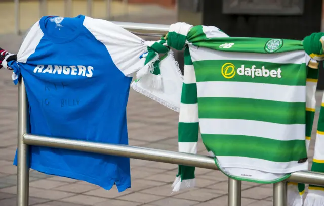 Rangers and Celtic strips linked at Billy McNeill tribute