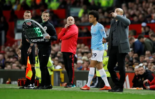 Pep Guardiola puts on Leroy Sane