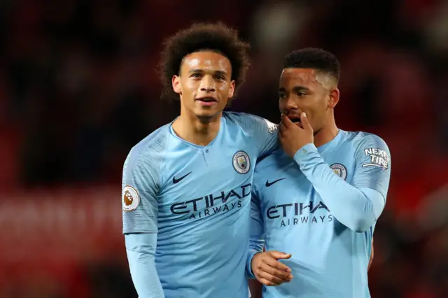 Leroy Sane and fellow substitute Gabriel Jesus