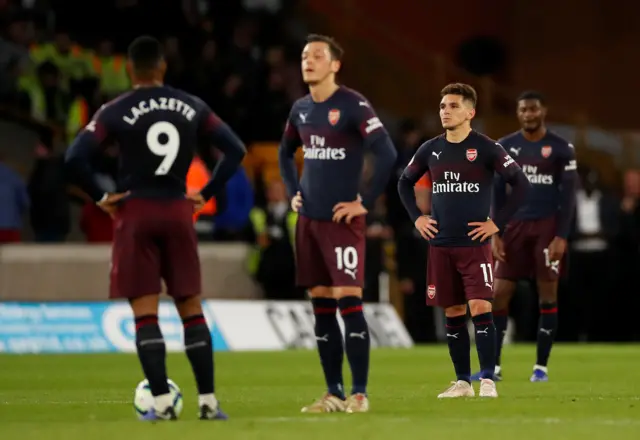 Arsenal players look shell-shocked