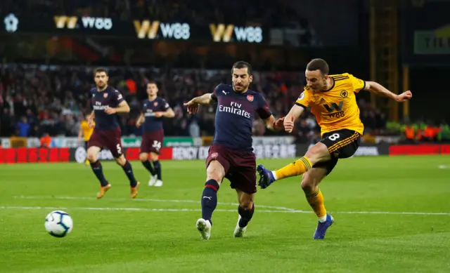 Diogo Jota scores Wolves' third goal