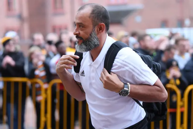 Nuno Espirito Santo arrives at the stadium