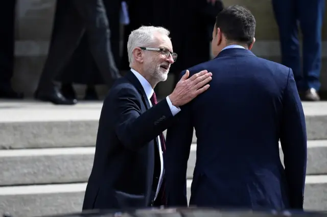 Jeremy Corbyn with Ireland's prime minister (Taoiseach) Leo Varadkar