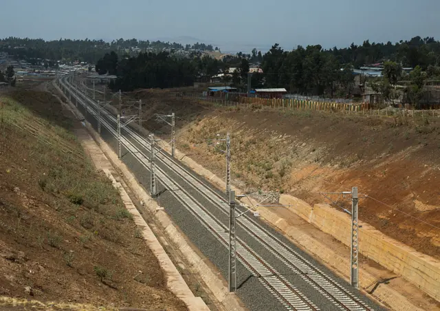 New electric railway line to Djibouti on 8 March 2016 in Addis Ababa