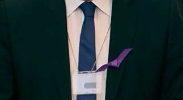 Mr Kidd is wearing his purple ribbon to mark Workers' Memorial Day