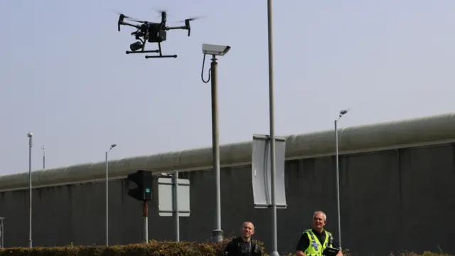 Police with a drone