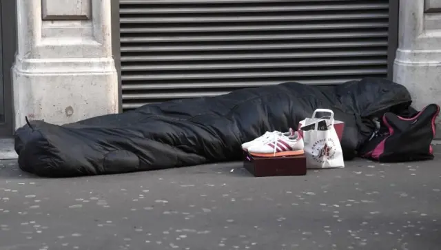 Rough sleeper in London