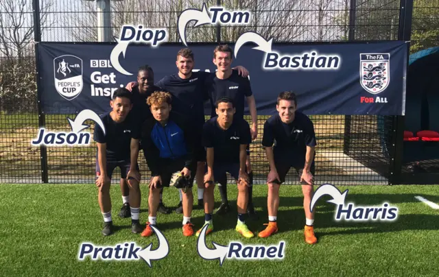 Group picture of Love Bugs FC from the higher education category in the FA People's Cup 2019 finals.