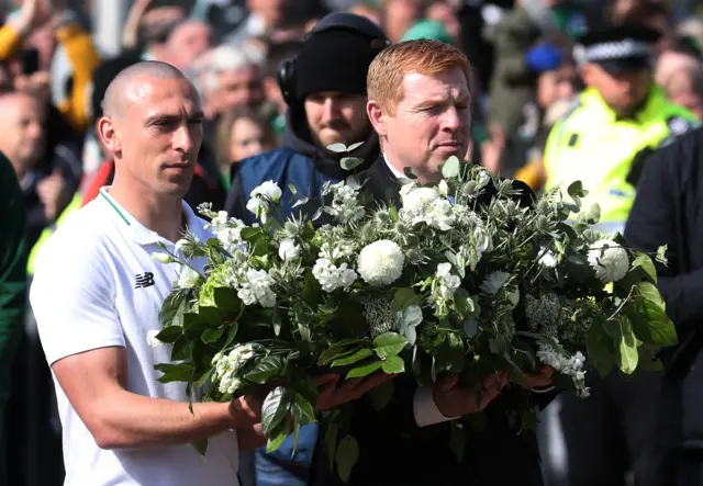 Celtic captain Scott Brown and manager Neil Lennon