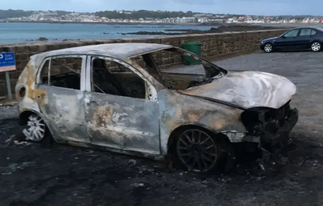 Burnt out car