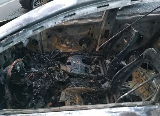 Burnt out car